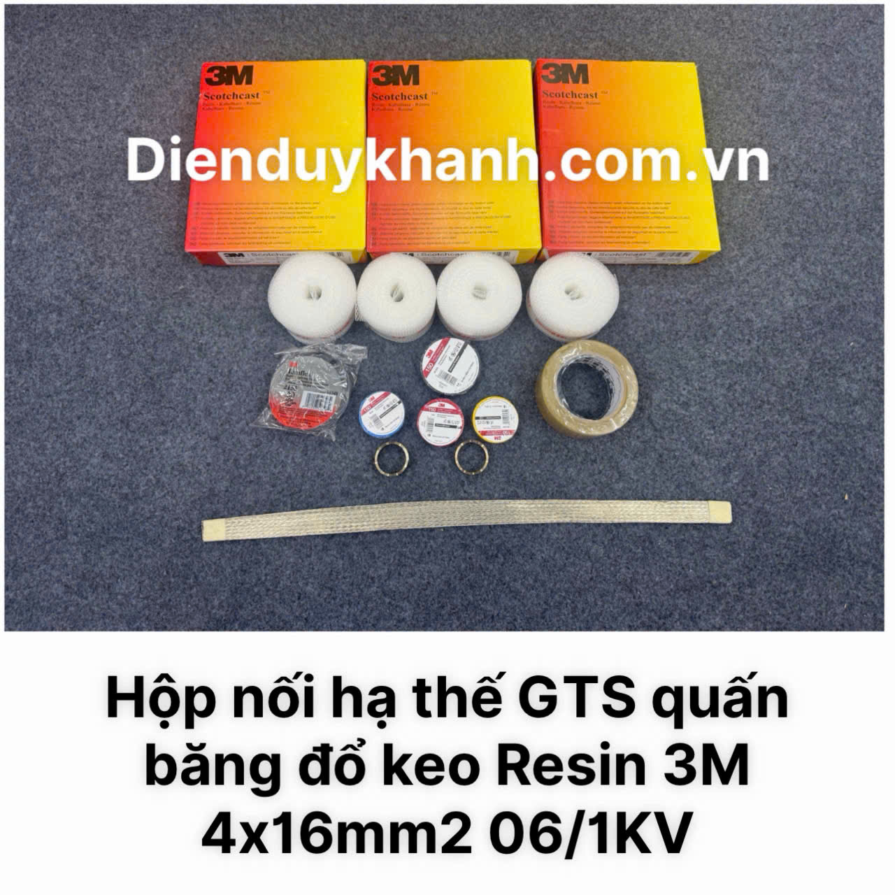 Hộp nối cáp hạ thế 4x16mm2 quấn băng đổ keo Resin 3M chính hãng giá rẻ